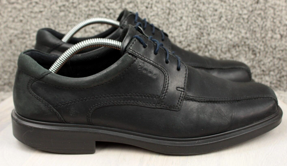 ECCO Black Leather Oxford Shoes Mens 11 Comfort Dress Lace Up
